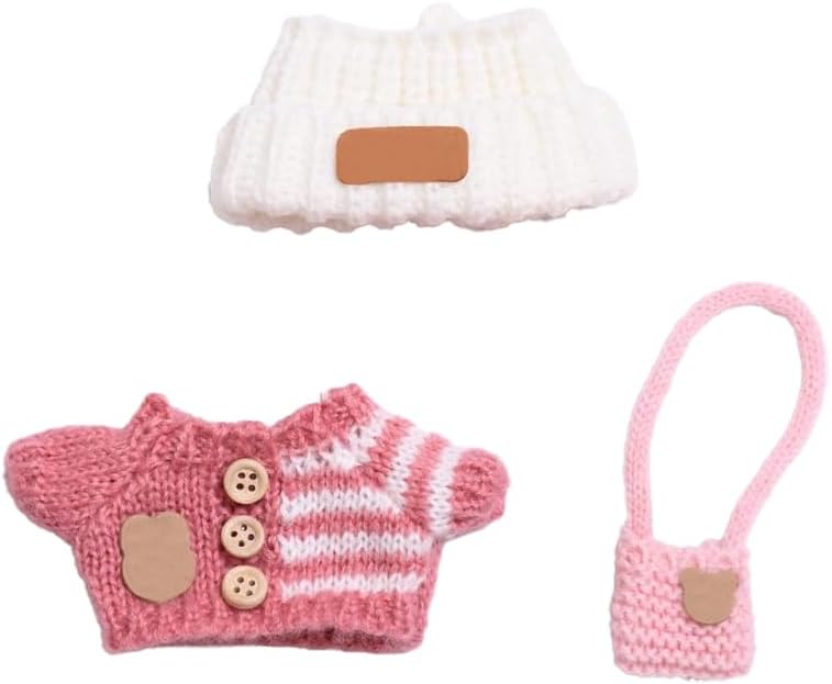 Clothes for Doll (NO Doll), Hat & Overalls Set for 17cm Accessories Suit, Cute Clothes for Dress up Unique Style(Style J)