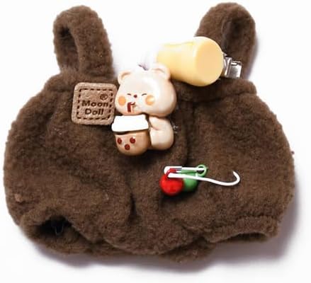Doll Clothes and Accessories Suitable for 17cm Dolls (1hat+1romper+1Camera Backpack no Doll)(Brown)