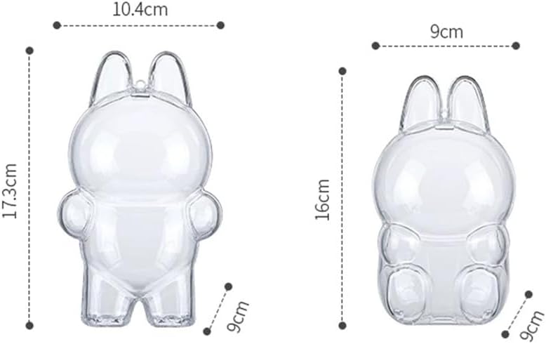 Cases for Blind Box Doll, Protective Case Cover Acrylic Clear Protector for Sitting Blind Box Doll with Keychain (Doll Not Included,1 PC Sitting Case)