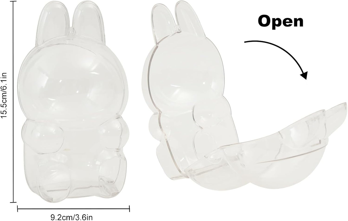 Protective Case for 15/17cm Dolls, lear Figure Display Bag with Keychain, Plastic Protective Cover, Storage Transparent PVC Bag Hanging Model (Doll Not Include, Style B Sitting)
