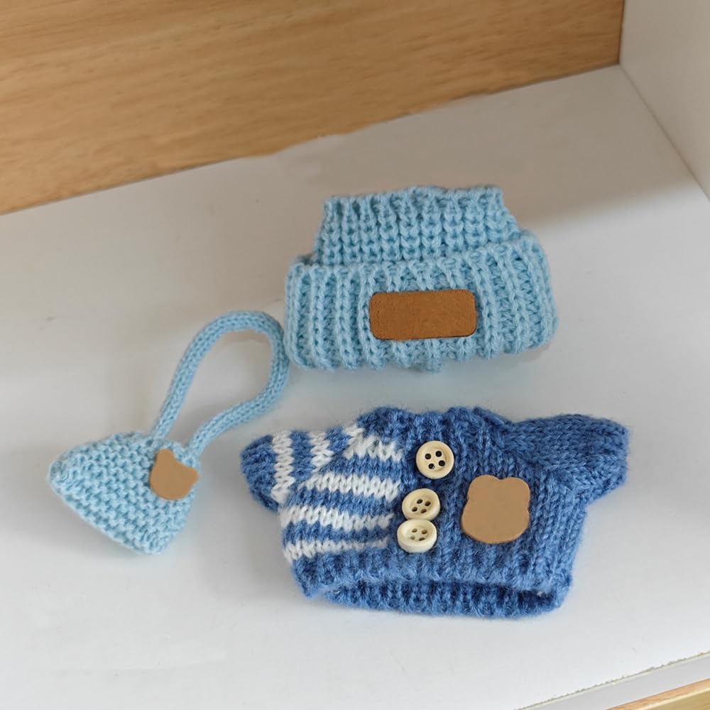 Clothes for Doll (NO Doll), Hat & Overalls Set for 17cm Accessories Suit, Cute Clothes for Dress up Unique Style(Style J)
