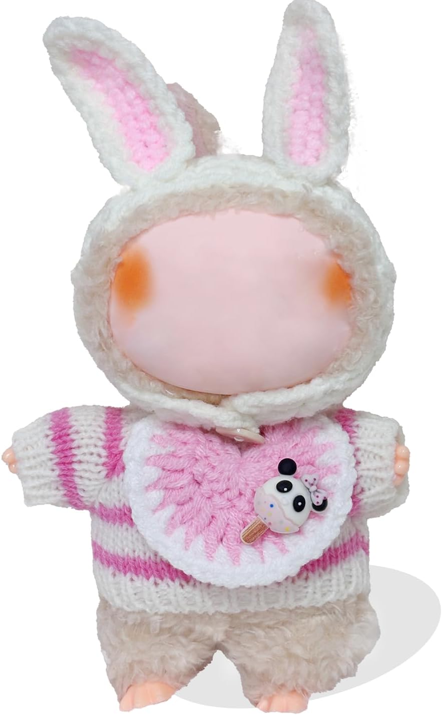 17cm Doll Clothes Set, Cute Hat & Outfit Set for Dolls, Adorable Dress-Up Accessories for Doll (Pink Pig)