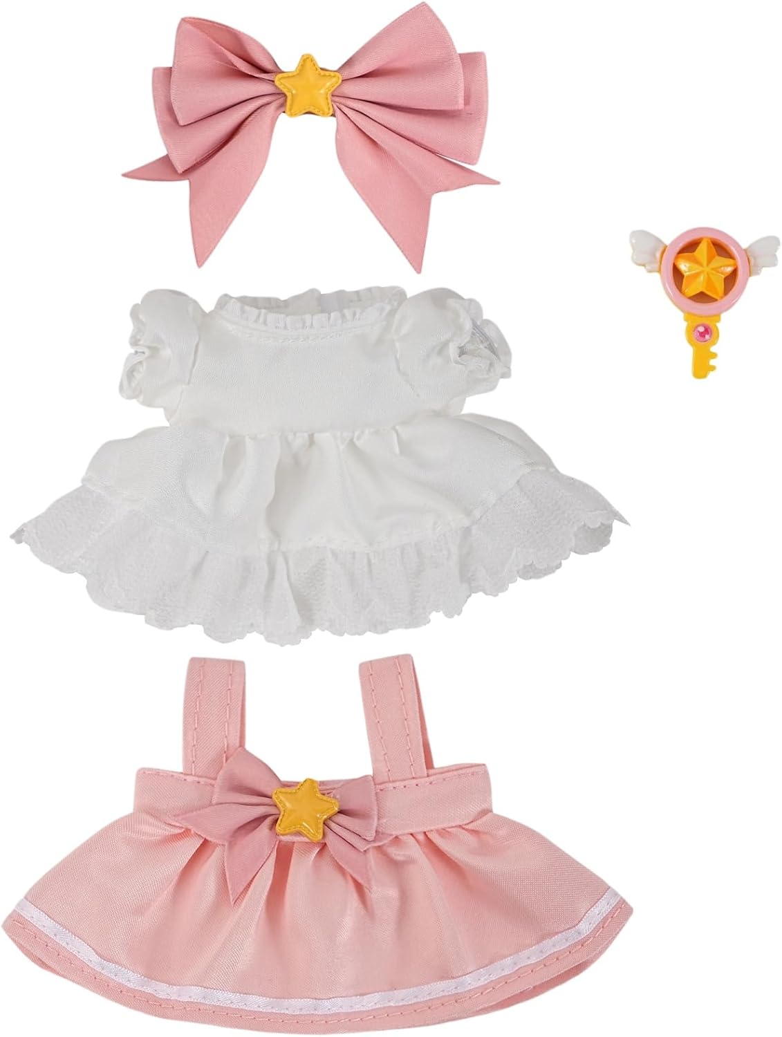 17cm Doll Clothes ,6.7 Inches Cute Doll Clothes Suitable for Dolls Accessories, Dress Up Clothes for 17cm Plush Doll(NO Doll) (Pink Princess)