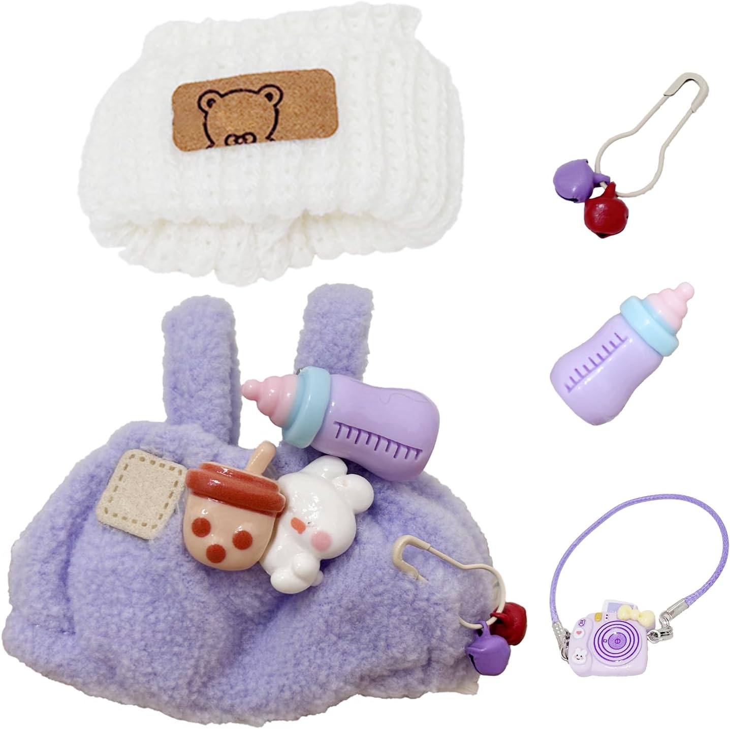 17cm Doll Clothes Set, Cute Hat & Outfit Set for Dolls, Adorable Dress-Up Accessories for Doll (Pink Pig)