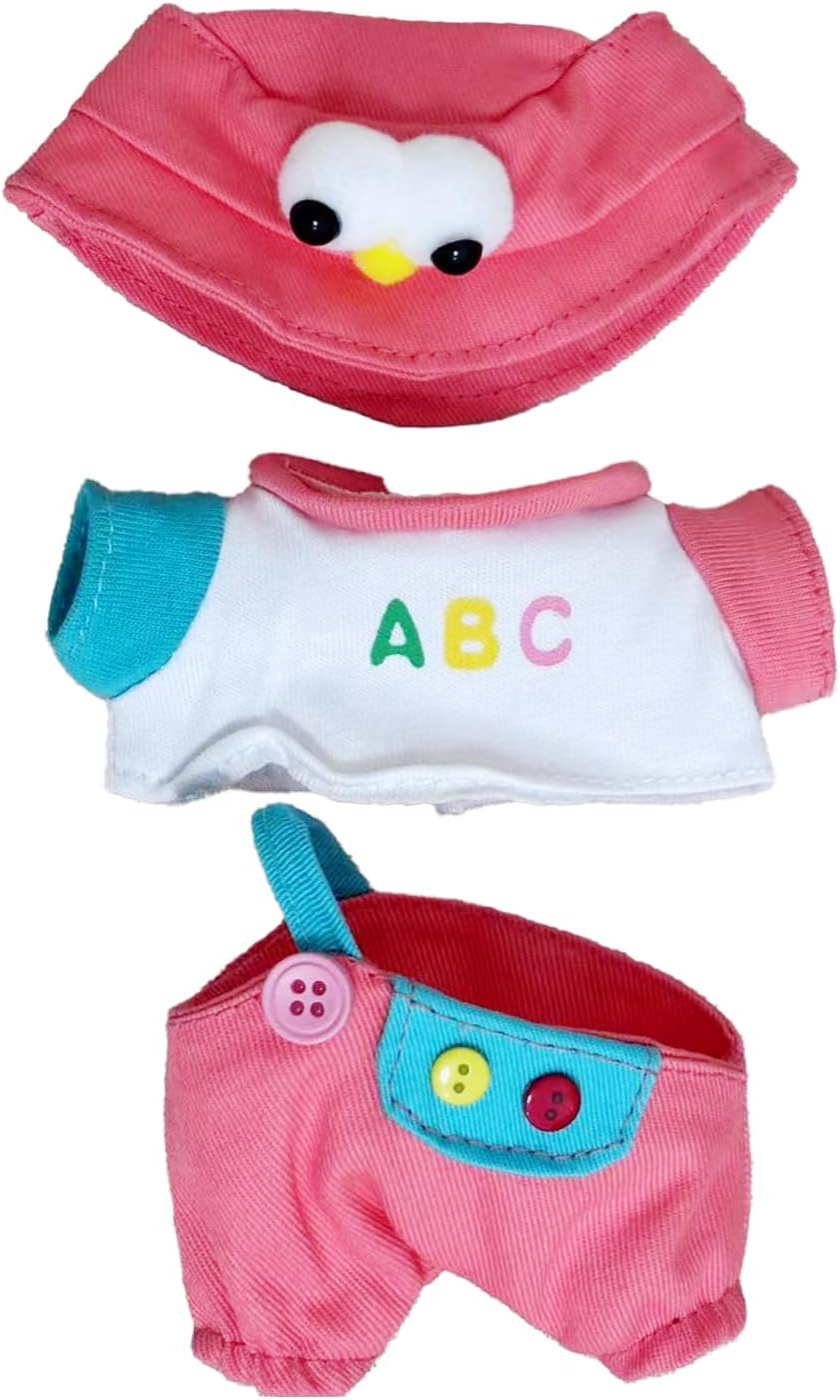 17cm Doll Clothes Set, Cute Hat & Outfit Set for Dolls, Adorable Dress-Up Accessories for Doll (Pink Pig)