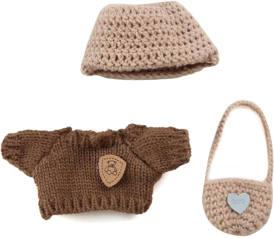 Clothes for Doll (NO Doll), Hat & Overalls Set for 17cm Accessories Suit, Cute Clothes for Dress up Unique Style(Style J)