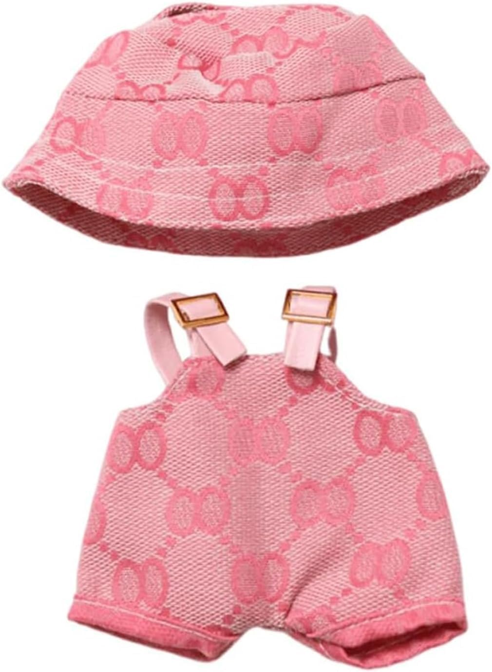 Clothes for Doll (NO Doll), Hat & Overalls Set for 17cm Accessories Suit, Cute Clothes for Dress up Unique Style(Style J)