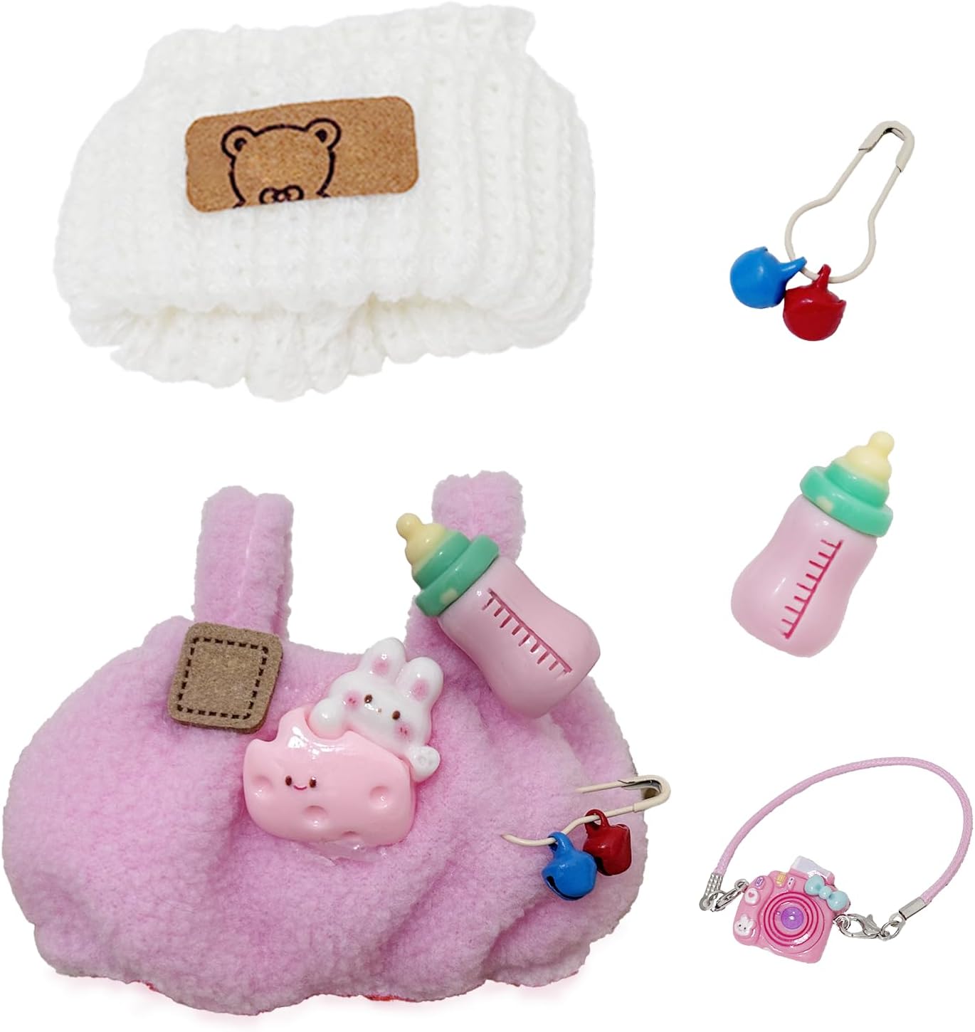 17cm Doll Clothes Set, Cute Hat & Outfit Set for Dolls, Adorable Dress-Up Accessories for Doll (Pink Pig)