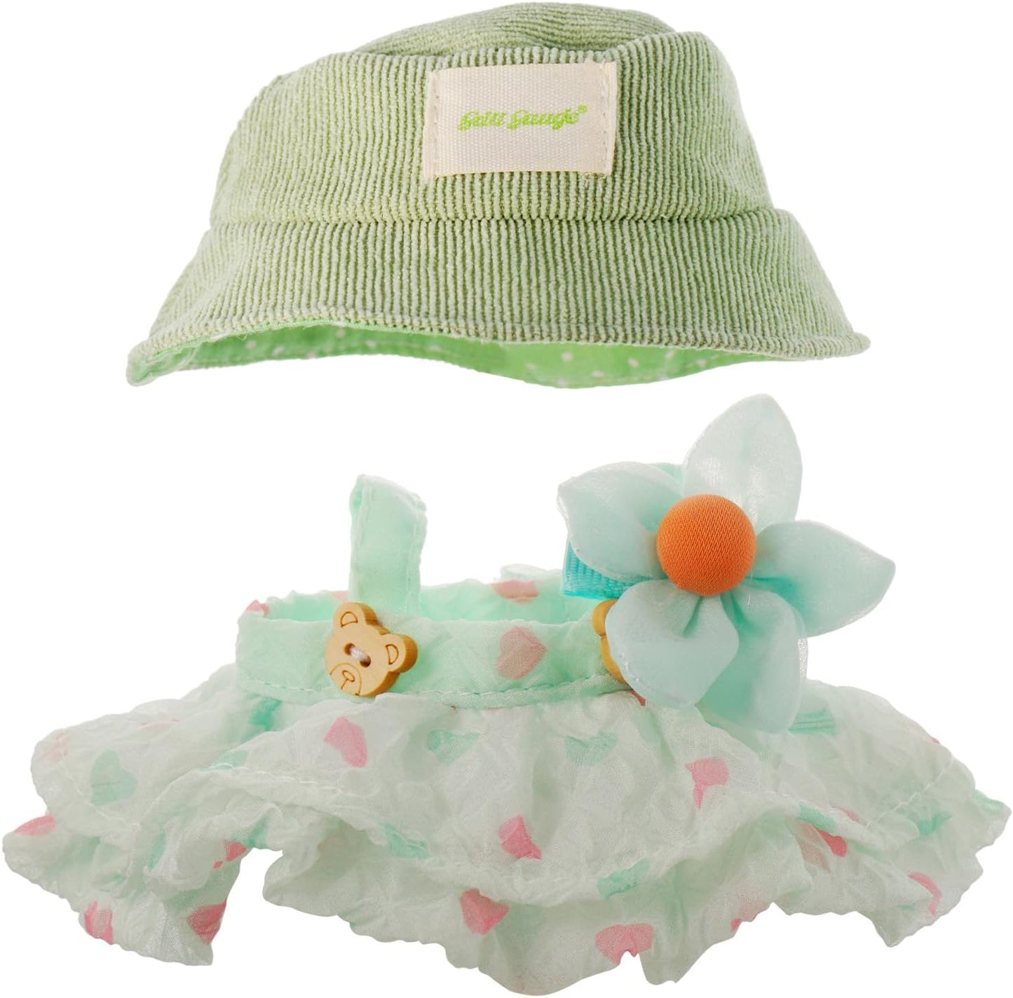 Clothes for 17cm Doll, Skirt Set for Doll, 2 Piece Set Hat Skirt Outfit Premium Fashion Cute Dress for Dolls Accessories (NO Doll) (Pink)