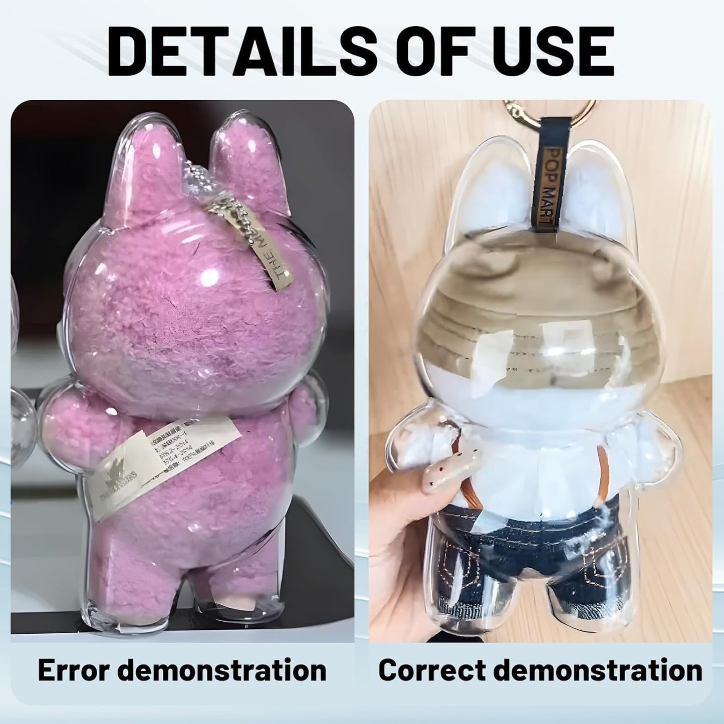 +Protective Case for Labubu Dolls The Monsters Exciting Macaron Protective Acrylic Display Case with Silicone Strap