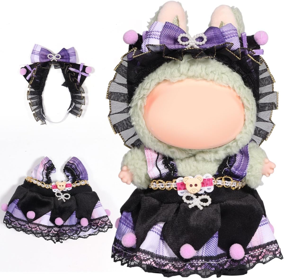 Doll Clothes Outfits,Clothes Set for 17cm Doll,3 Piece Set Hat Clothing, Boys and Girls Stylish Adorable Dolls Clothes Accessories (No Doll)_01