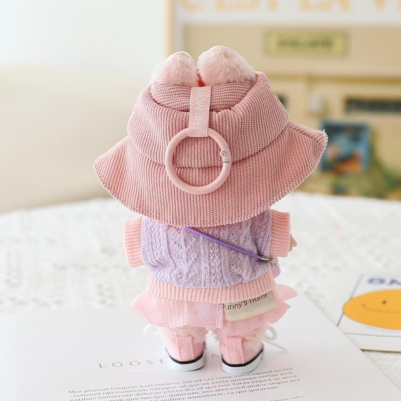 Doll Clothes for Dolls Accessories, Stylish Kawaii Outfit Set 5 Pieces Suitable for 15cm 17cm Doll,Doll Clothing Set Replacement (Pink)