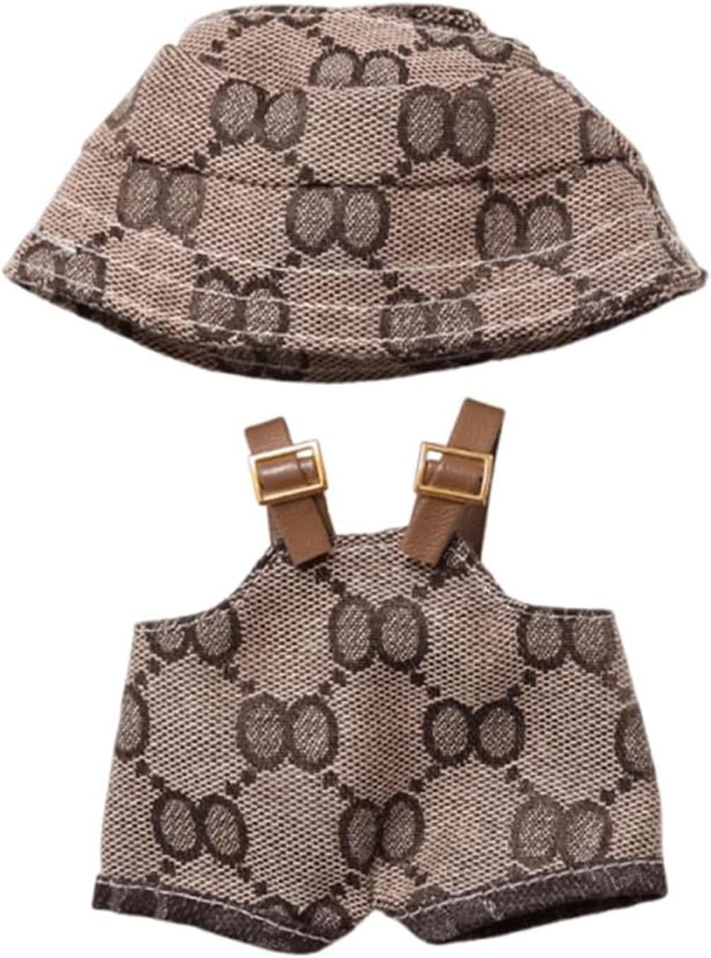 Clothes for Doll (NO Doll), Hat & Overalls Set for 17cm Accessories Suit, Cute Clothes for Dress up Unique Style(Style J)