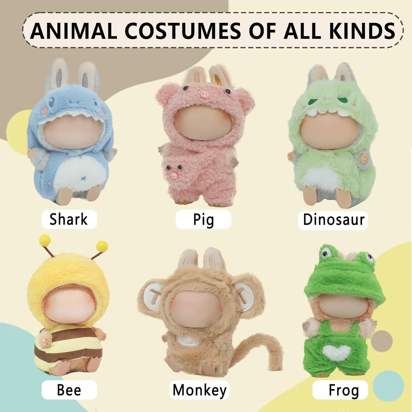 17cm Doll Clothes Accessories Suit Cute Clothes for Doll Dress up Animal Style Outfits