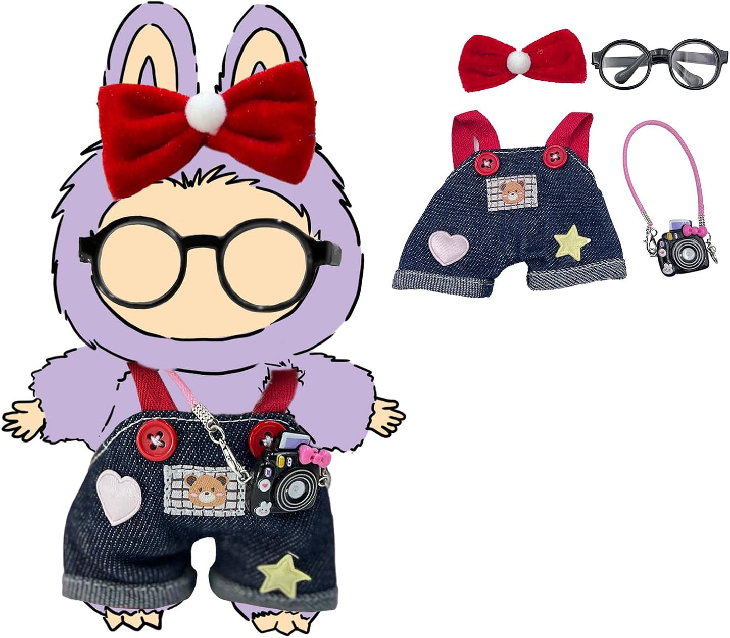 Clothes for Doll, 17cm Clothes Set for Doll, Exquisite Accessories for Doll, Cute Clothes for Dolls Dress up Unique Style (2pc-Gray)