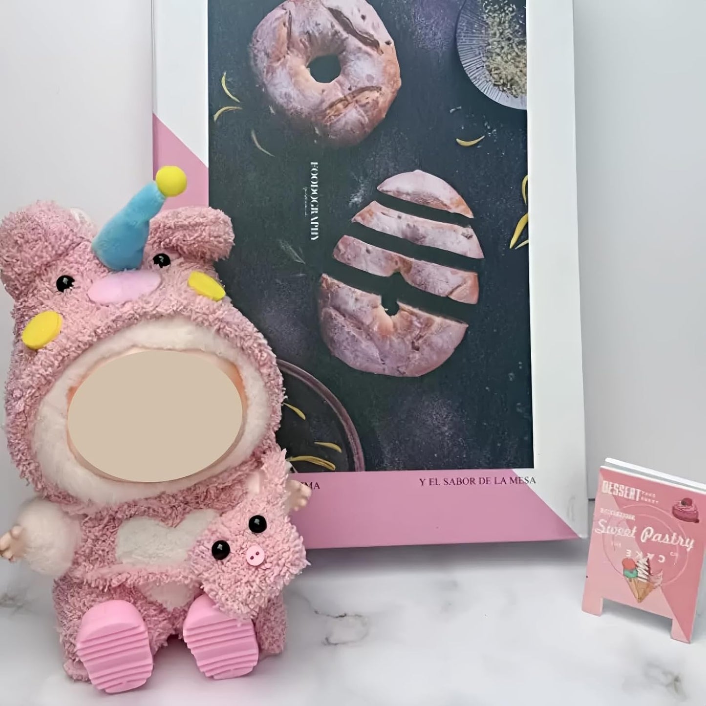 17cm Doll Clothes, 4-Piece Clothes for Dolls Outfit, Accessories for Cute Dolls Clothes, Pink Hat + Overalls + Bag + Shoe, No Doll Included