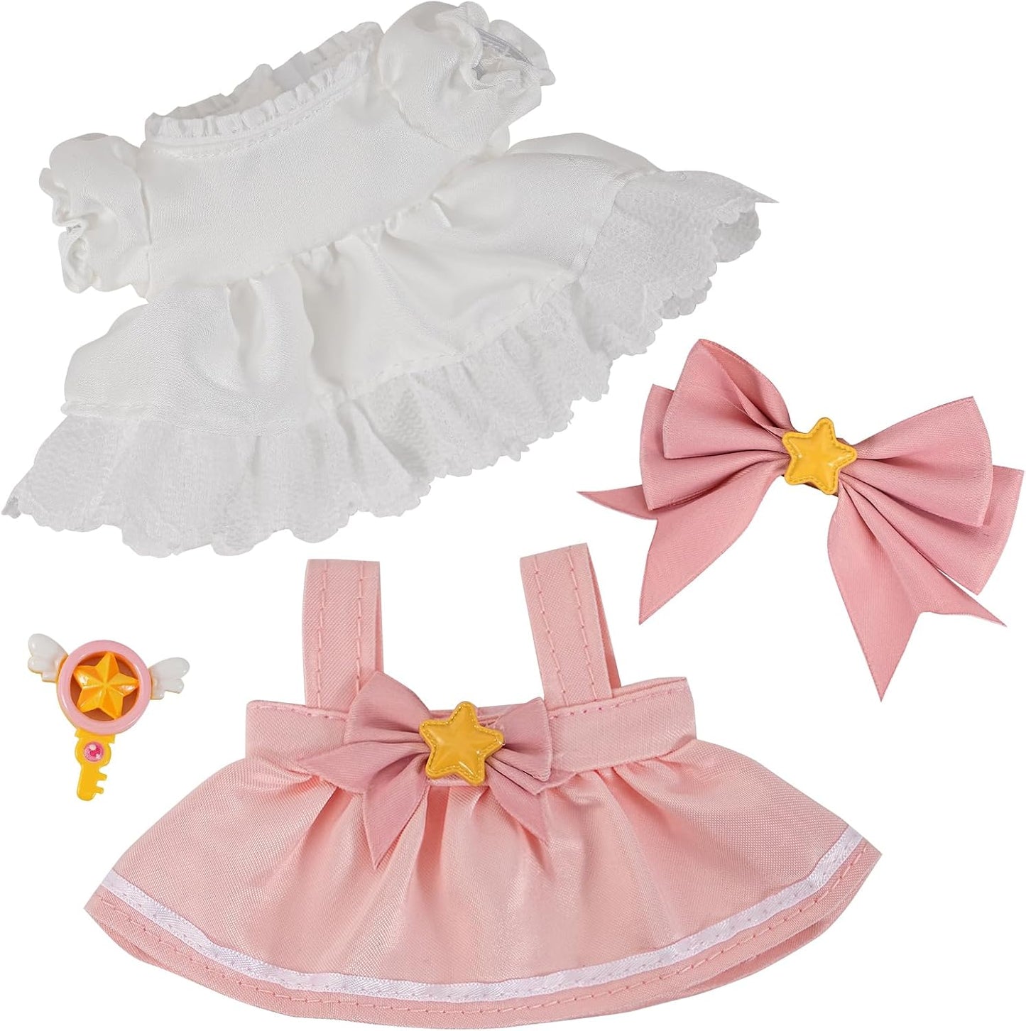 17cm Doll Clothes ,6.7 Inches Cute Doll Clothes Suitable for Dolls Accessories, Dress Up Clothes for 17cm Plush Doll(NO Doll) (Pink Princess)