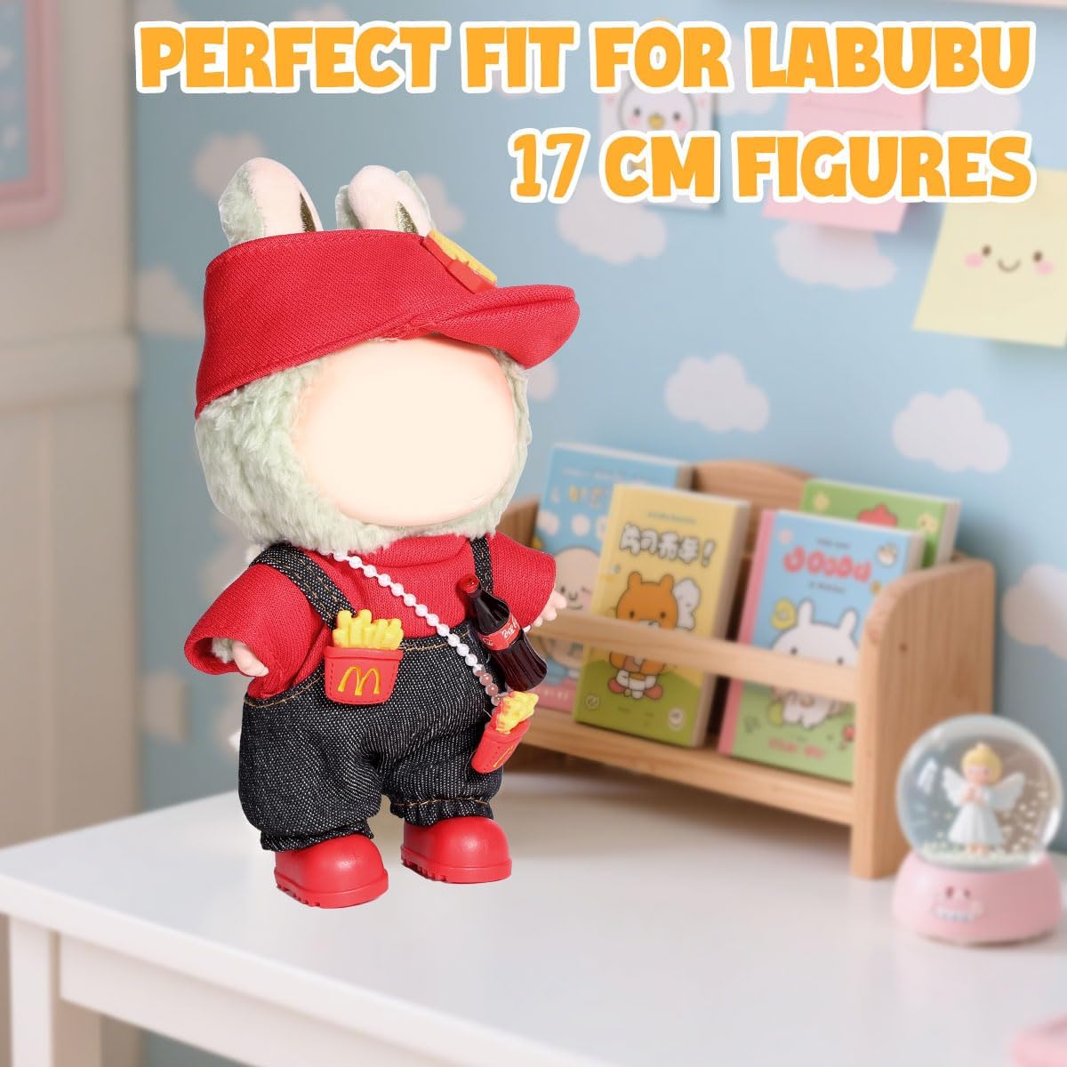Doll Clothes Outfits,Clothes Set for 17cm Doll,3 Piece Set Hat Clothing, Boys and Girls Stylish Adorable Dolls Clothes Accessories (No Doll)_01