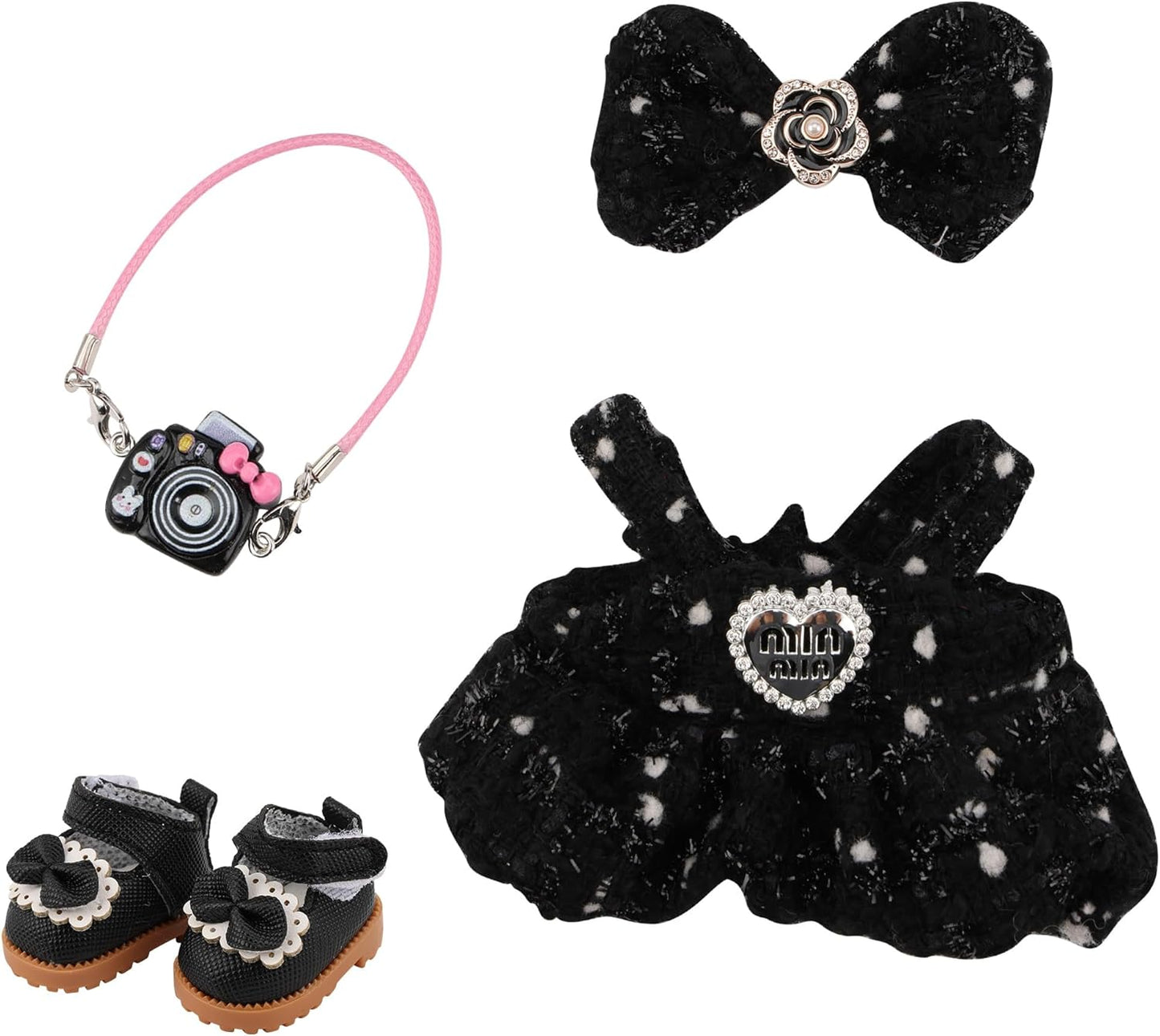 Doll Clothes 17cm Exquisite Luxury Designer Outfit Accessories Doll Clothes Suitable for Dolls Accessories Dress up Unique Style(NO Doll) (Pink)