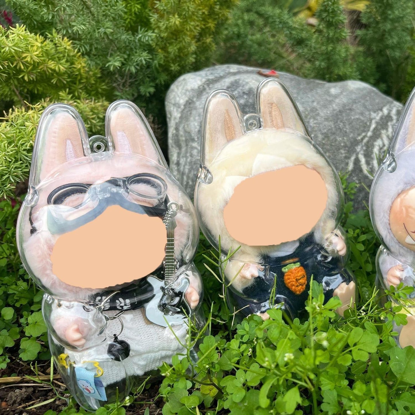 Cases for Blind Box Doll, Protective Case Cover Acrylic Clear Protector for Sitting Blind Box Doll with Keychain (Doll Not Included,1 PC Sitting Case)