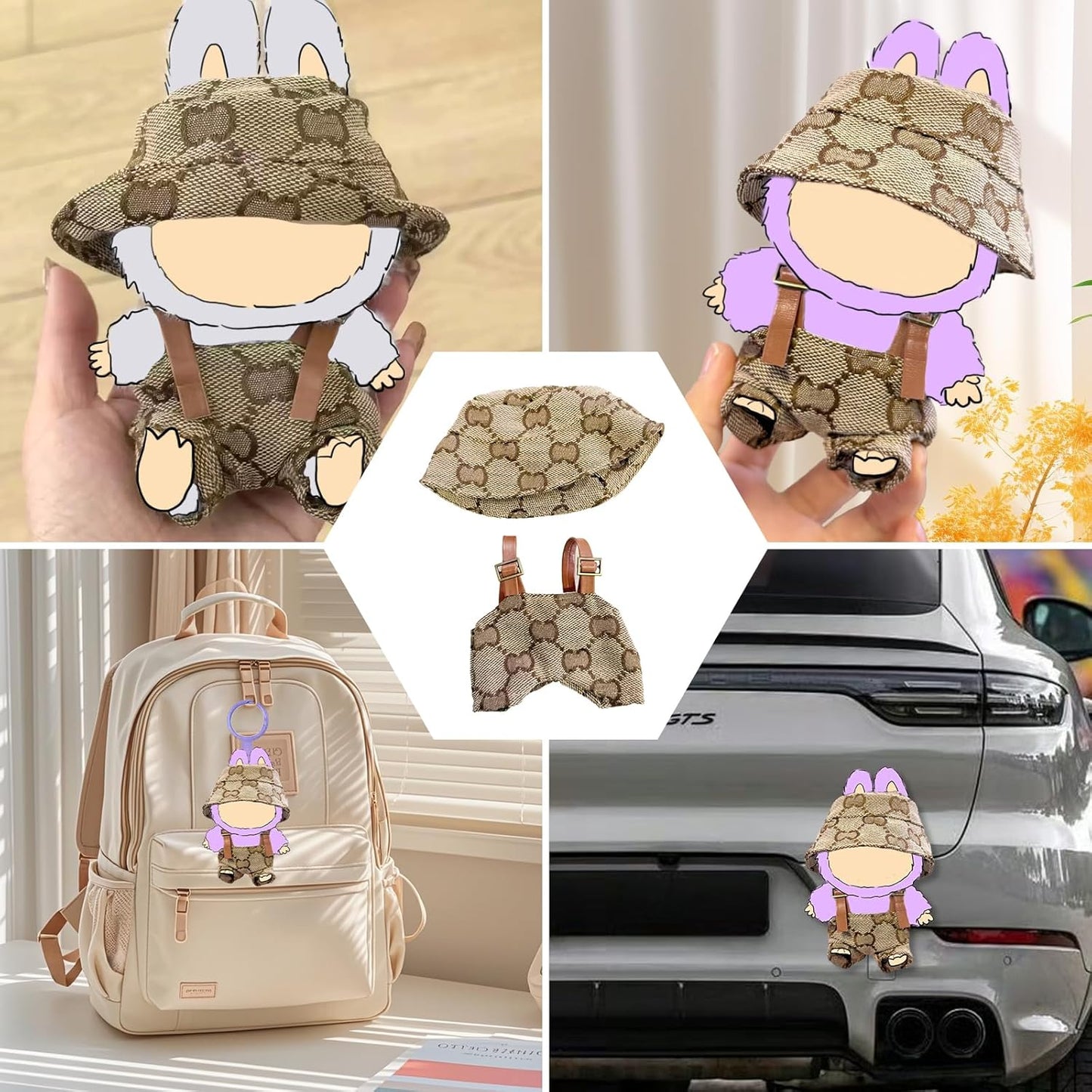 Clothes for Doll, 17cm Clothes Set for Doll, Exquisite Accessories for Doll, Cute Clothes for Dolls Dress up Unique Style (2pc-Gray)