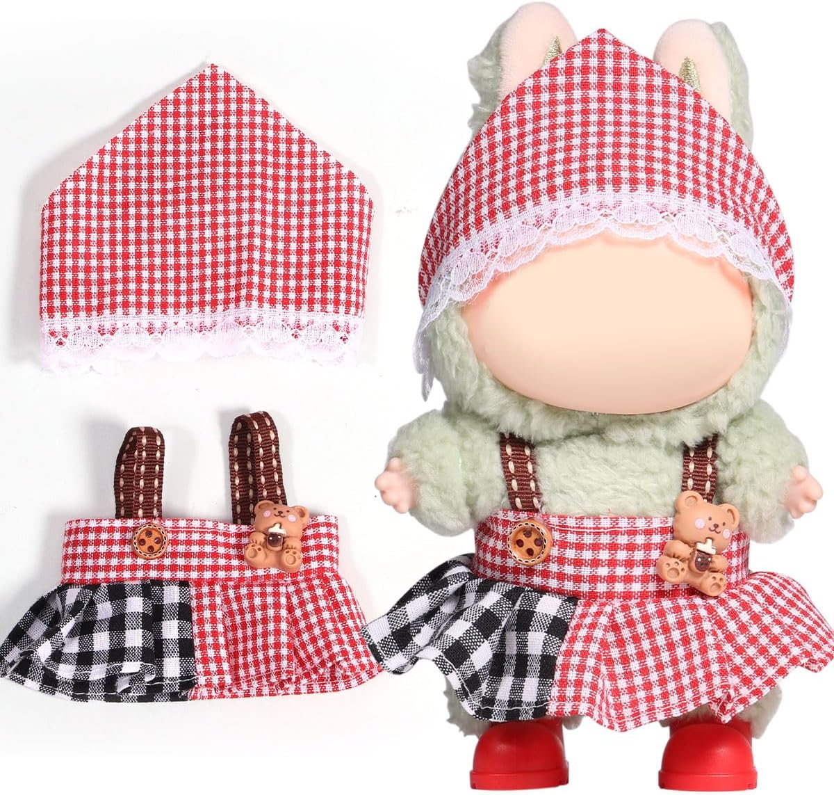 Doll Clothes Outfits,Clothes Set for 17cm Doll,3 Piece Set Hat Clothing, Boys and Girls Stylish Adorable Dolls Clothes Accessories (No Doll)_01
