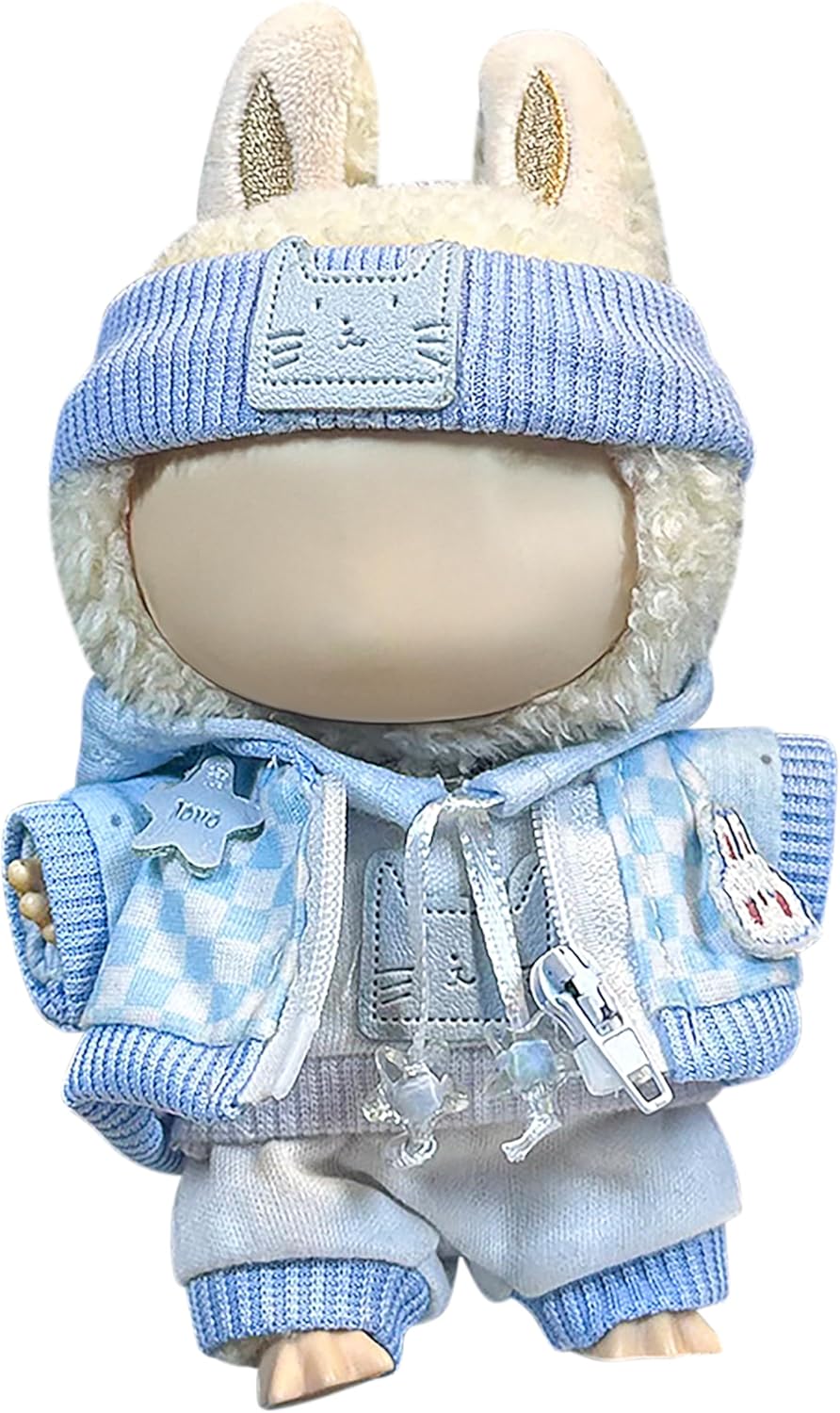 Clothes Fit for 17cm/6.7 Inch Doll, Fashion Doll Clothes Outfit Set Cute Theme Designer Toys Dress Accessories for Collector Fans Display Case (Red Blue Set)
