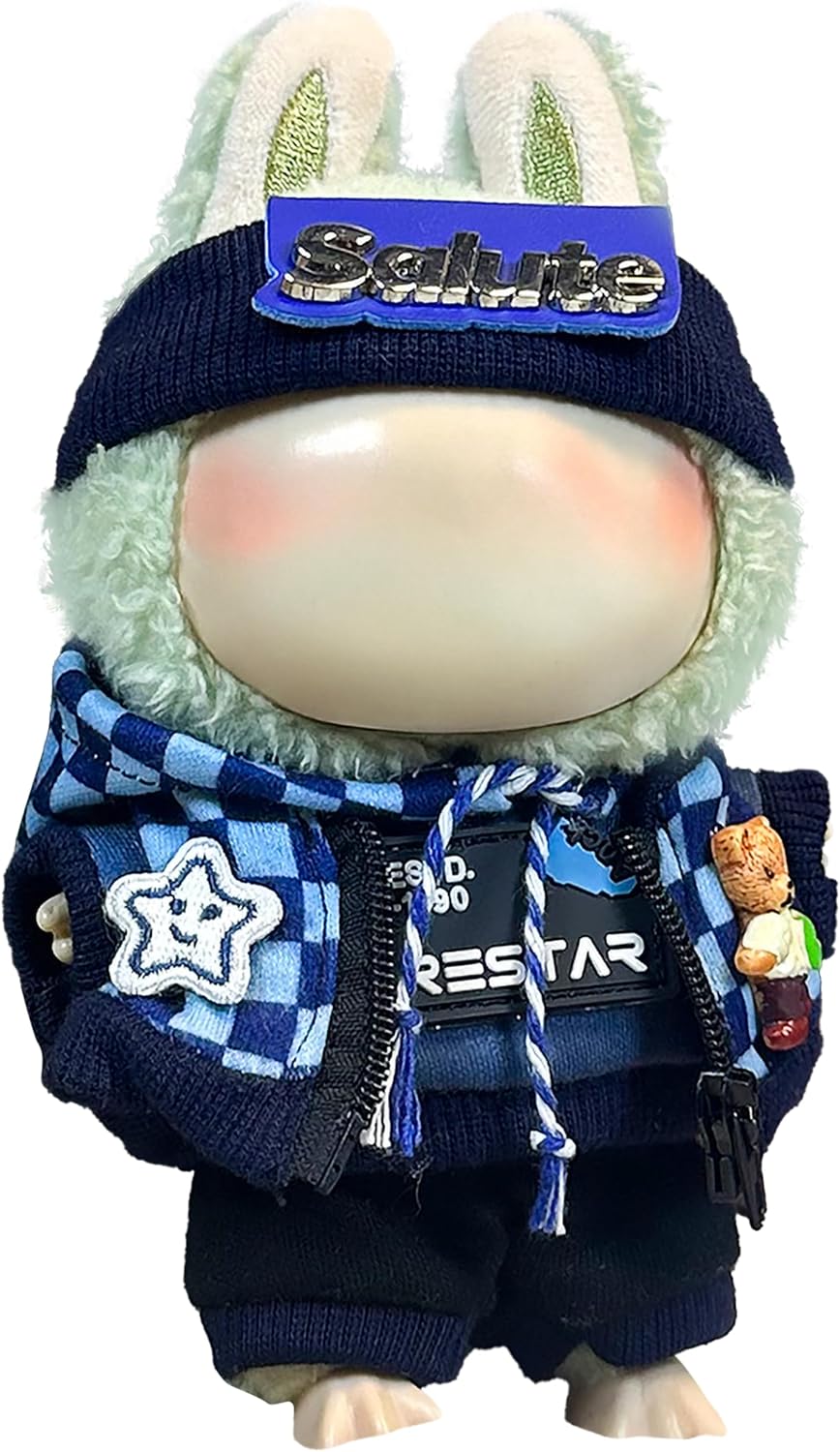 Clothes Fit for 17cm/6.7 Inch Doll, Fashion Doll Clothes Outfit Set Cute Theme Designer Toys Dress Accessories for Collector Fans Display Case (Red Blue Set)