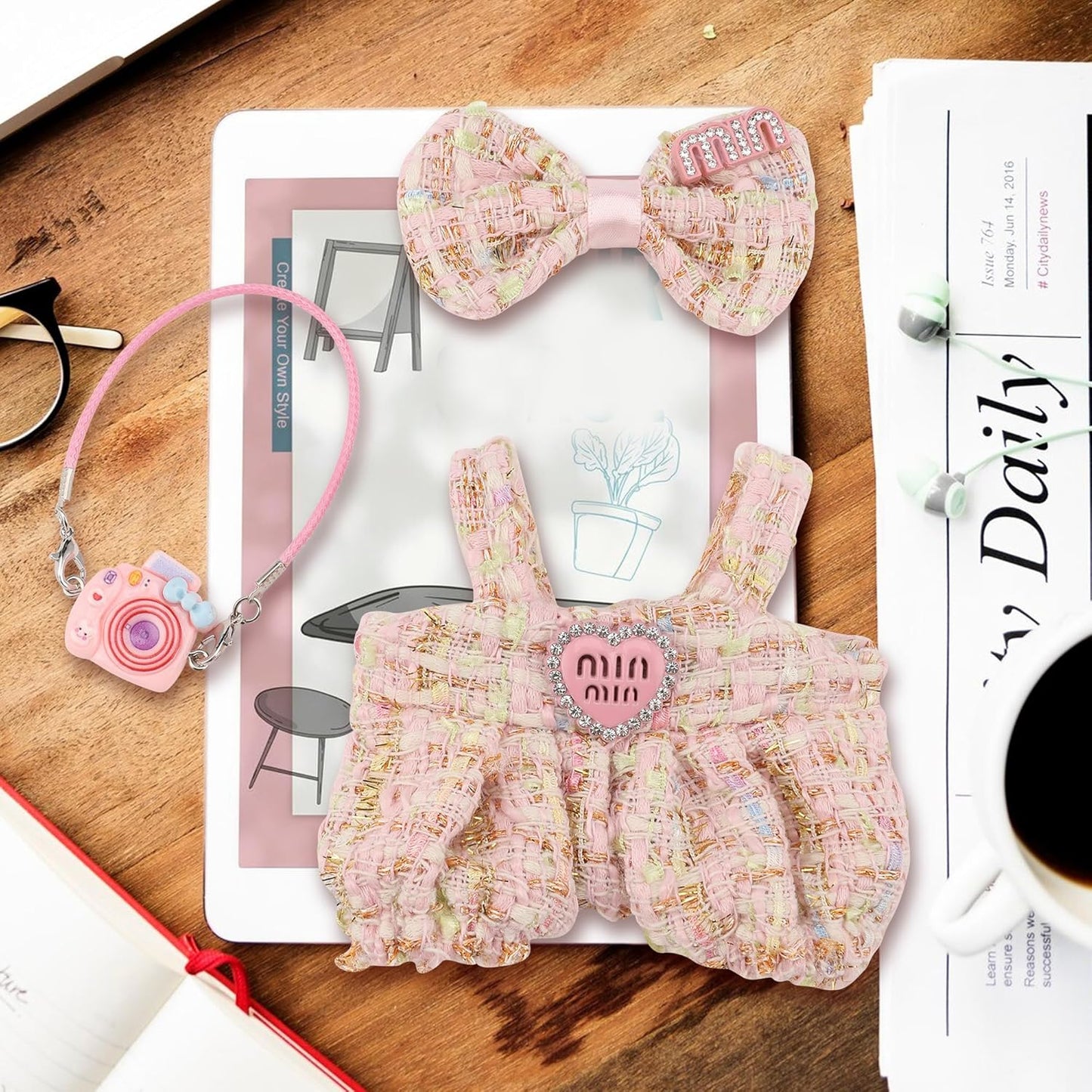 Doll Clothes 17cm Exquisite Luxury Designer Outfit Accessories Doll Clothes Suitable for Dolls Accessories Dress up Unique Style(NO Doll) (Pink)
