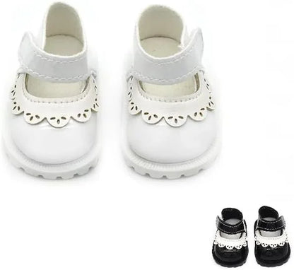 Doll Shoes Compatible with 17 cm Dolls, Versatile Doll Shoes with Custom Fit - Hook & Loop Fastening for Easy On/Off, Doll Accessories Secure for Bag Clip, No Doll