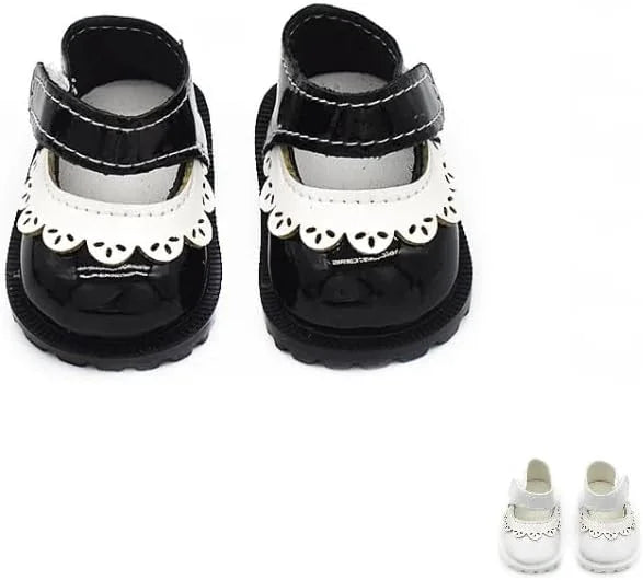 Doll Shoes Compatible with 17 cm Dolls, Versatile Doll Shoes with Custom Fit - Hook & Loop Fastening for Easy On/Off, Doll Accessories Secure for Bag Clip, No Doll