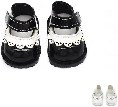 Doll Shoes Compatible with 17 cm Dolls, Versatile Doll Shoes with Custom Fit - Hook & Loop Fastening for Easy On/Off, Doll Accessories Secure for Bag Clip, No Doll