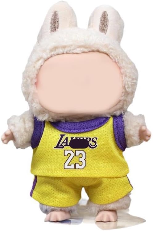 15/17cm Doll Clothes 2-Piece Top & Pants Set, Yellow & Purple Sporty Style