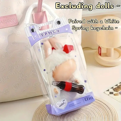Transparent Dustproof Storage Bag with Spring Keychain for LABUBU - High-Quality Clear Plastic Display Case Suitable for LABUBU, and Winter Rhapsody Plush Toys - Collector'S Gift Toy Storage Box