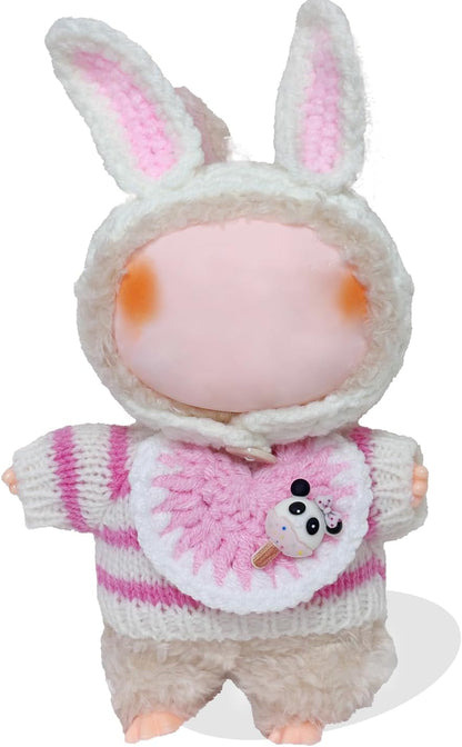 17cm Doll Clothes Set, Cute Hat & Outfit Set for Dolls, Adorable Dress-Up Accessories for Doll (Pink Pig)