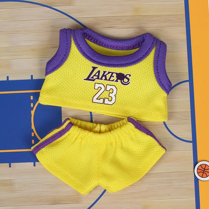 15/17cm Doll Clothes 2-Piece Top & Pants Set, Yellow & Purple Sporty Style
