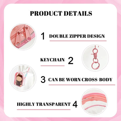 Protective Case for Plush Doll, Clear Hanging Display Cases, Crossbody Doll Storage Bag, PVC Storage Case Cover for Figures, Dolls
