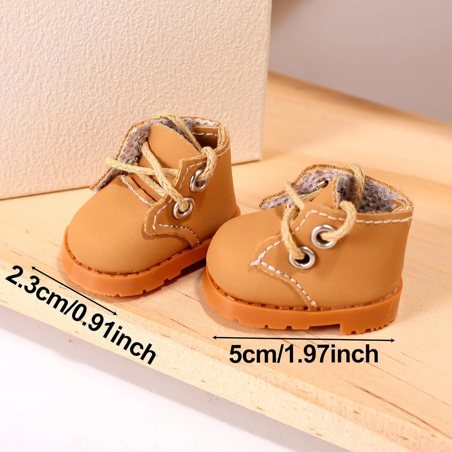 Mini Doll Shoes, 1.97x0.91 Inch PU Leather Sneakers Footwear for Plush Doll Cute Fingerboard Shoes Toy Outfit Accessories Wear Dress Up