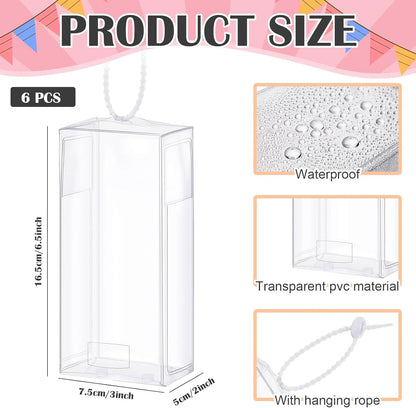 6 Pcs Clear Figure Display Bag Protective Cover Figures Storage Clear Bag Keychain Protective Case Dustproof Collectibles Case for Dolls