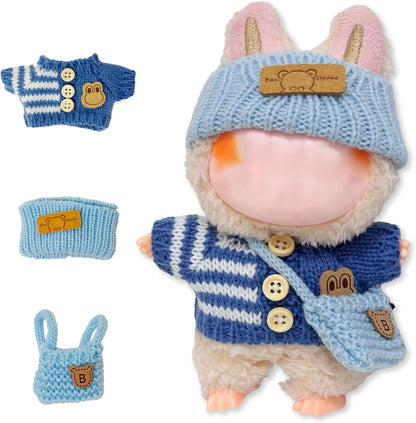 17cm Doll Clothes Set, Cute Hat & Outfit Set for Dolls, Adorable Dress-Up Accessories for Doll (Pink Pig)