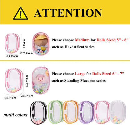 Clear Figure Display Bag with Keychain Blind Box Case Carrying Bag Keychain Pouch Charms for Collectibles