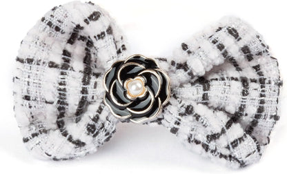 17cm Doll Clothes - Luxury Chic Style Set for 17cm Dolls, Premium Doll Outfit with Accessories - White Plaid Tweed Dress + Black Necktie + Plaid Bow (NO Doll)