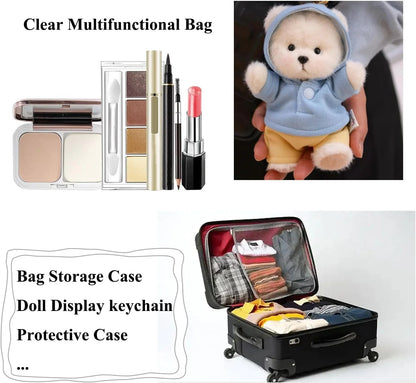 Clear Figure Display Bag with Keychain Blind Box Case Carrying Bag Keychain Pouch Charms for Collectibles