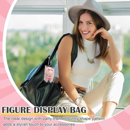 6 Pcs Clear Figure Display Bag Protective Cover Figures Storage Clear Bag Keychain Protective Case Dustproof Collectibles Case for Dolls