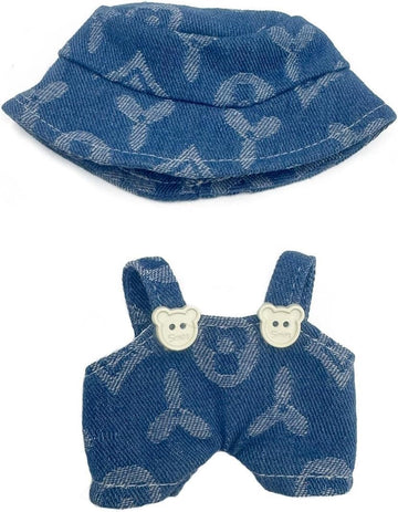 Clothes for Doll (NO Doll), Hat & Overalls Set for 17cm Accessories Suit, Cute Clothes for Dress up Unique Style(Style J)