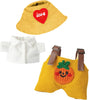 Yellow Pumpkin Romper + White Shirt + Yellow Hat