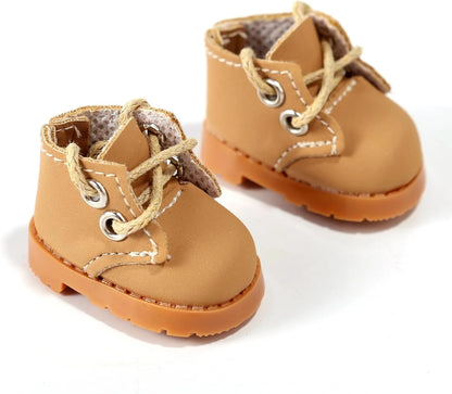 Mini Doll Shoes, 1.97x0.91 Inch PU Leather Sneakers Footwear for Plush Doll Cute Fingerboard Shoes Toy Outfit Accessories Wear Dress Up