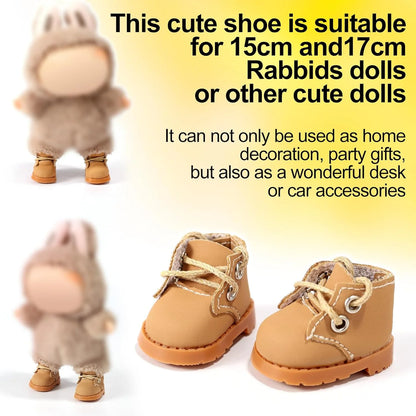 Mini Doll Shoes, 1.97x0.91 Inch PU Leather Sneakers Footwear for Plush Doll Cute Fingerboard Shoes Toy Outfit Accessories Wear Dress Up