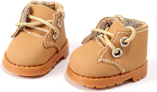 Mini Doll Shoes, 1.97x0.91 Inch PU Leather Sneakers Footwear for Plush Doll Cute Fingerboard Shoes Toy Outfit Accessories Wear Dress Up