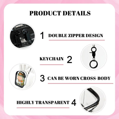 Protective Case for Plush Doll, Clear Hanging Display Cases, Crossbody Doll Storage Bag, PVC Storage Case Cover for standing Figures, Dolls